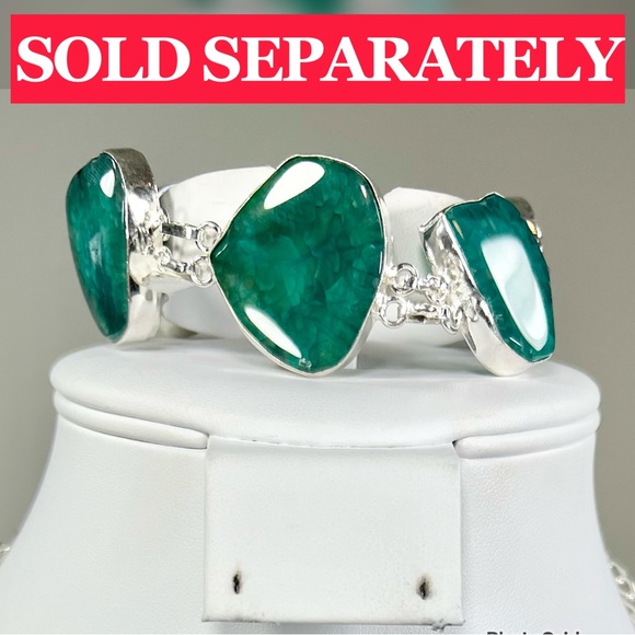 Green Solar Quartz 925 Large Necklace ONLY - Picture 5 of 10